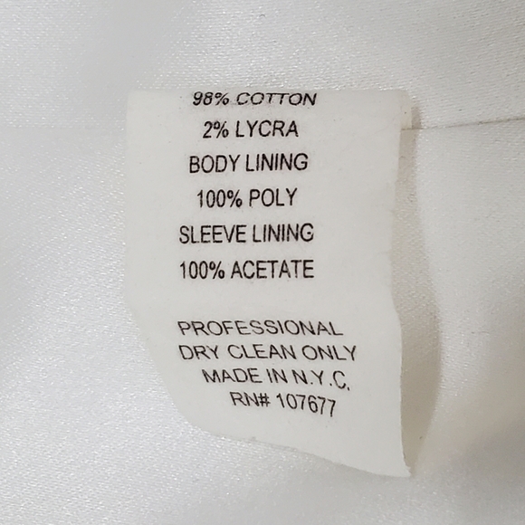 alice olivia size S corduroy trim satin blazer jacket off white casual career - Picture 12 of 12